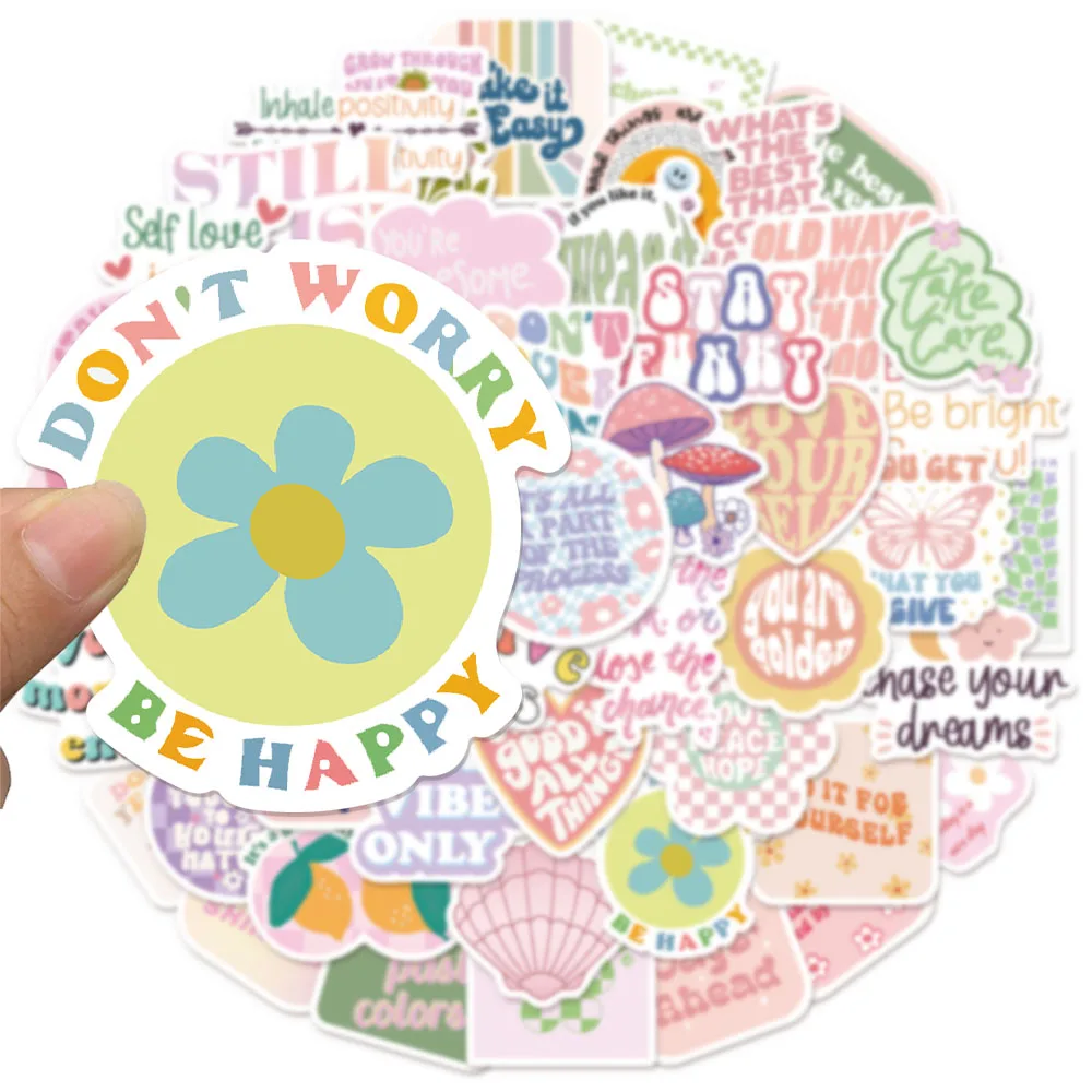50PCS Dänische Pastell Serie Graffiti Aufkleber DIY Gepäck Skateboard Wasser Tasse Notebook Wasserdichte Aufkleber
