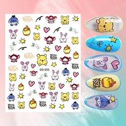 Anime Winnie the Pooh Donald Duck Nail Sticker Nail Art Decoration Disney Mickey Mouse Stitch 3D Sticker DIY Nail Art Supplies
