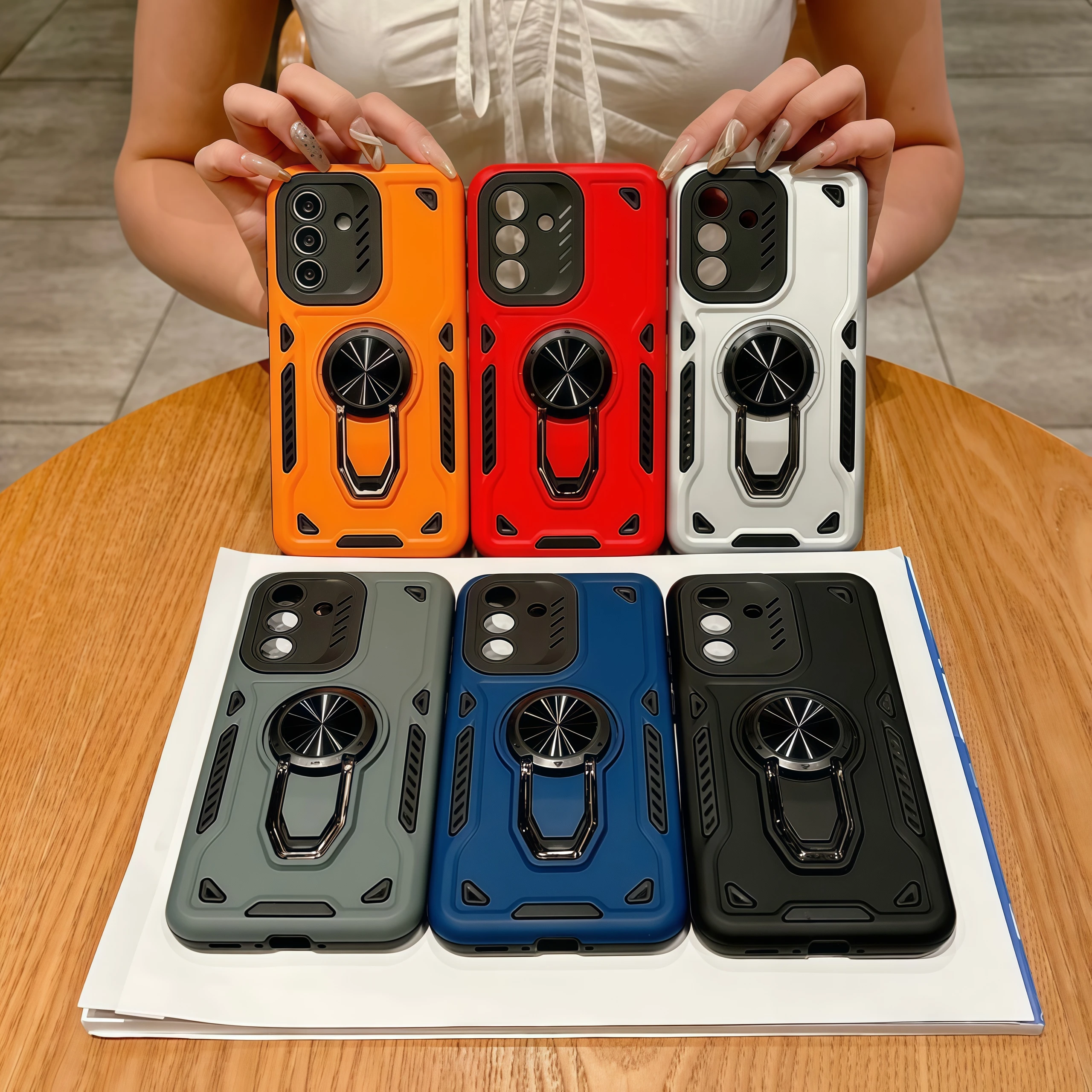 Metal rotating bracket Phone Case For Samsung Galaxy A56 A36 A26 A17 5G A07 A06 A16 A36 A37 A57 Military Shockproof Back Cover