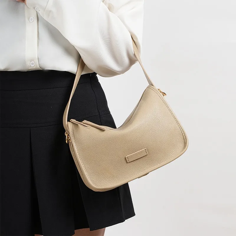 

Женская сумка через плечо из натуральной кожи, большая вместительная мягкая сумка из воловьей кожи на одно плечо для поездок на работу, сумка подмышки для женщин