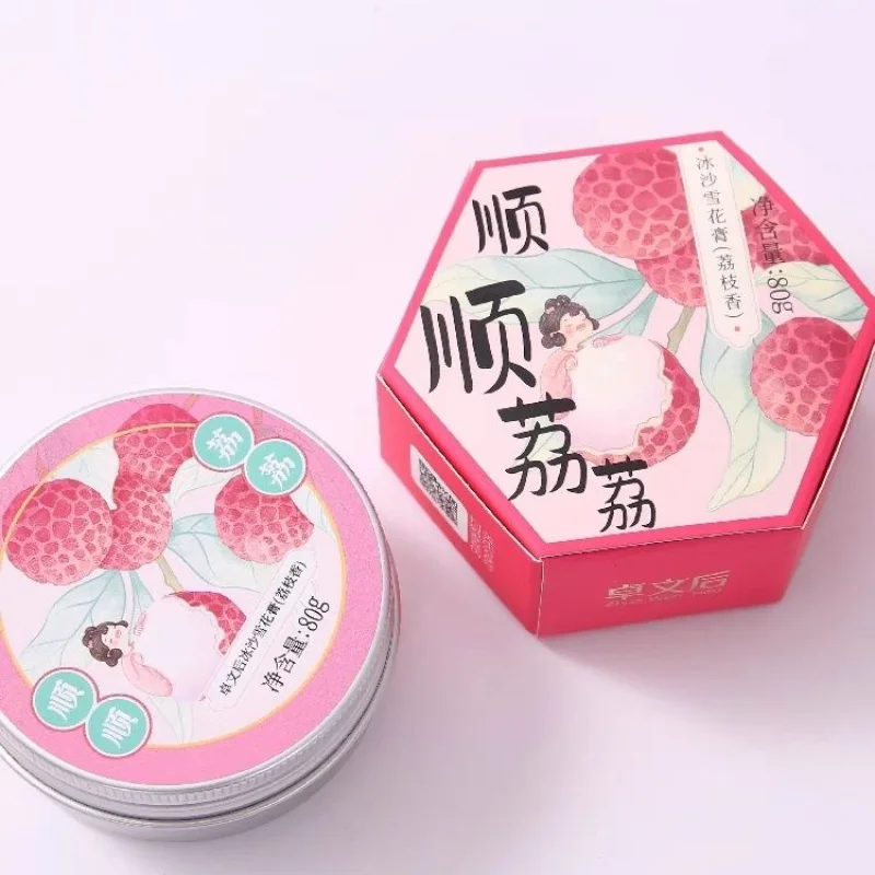 Chinese Traditional Snow Cream Zhen Ge Ge Zhuo Wen Co Branded Ice Sand Fruity Aroma Moisturizing Pearl Cream Facial Skincare 80g