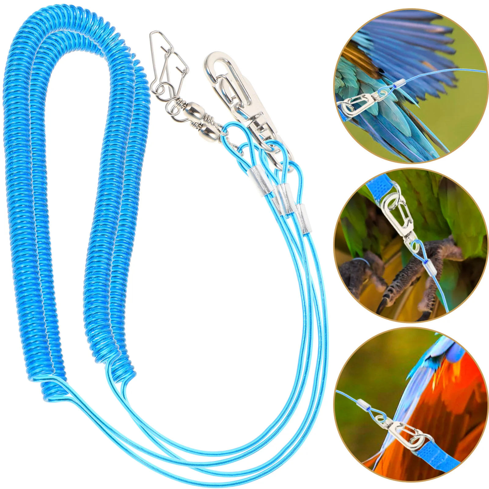 

2pcs Parrot Leash Adjustable Training Rope Outdoor Fly Traction Wear-Resistant Sturdy Non-Skid Handle Chicken Harness For Pet
