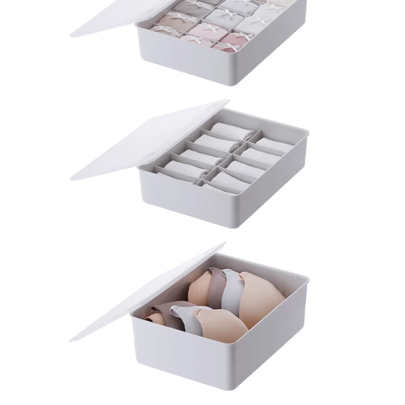 

underwear storage box household plastic lid compartment box wardrobe drawer