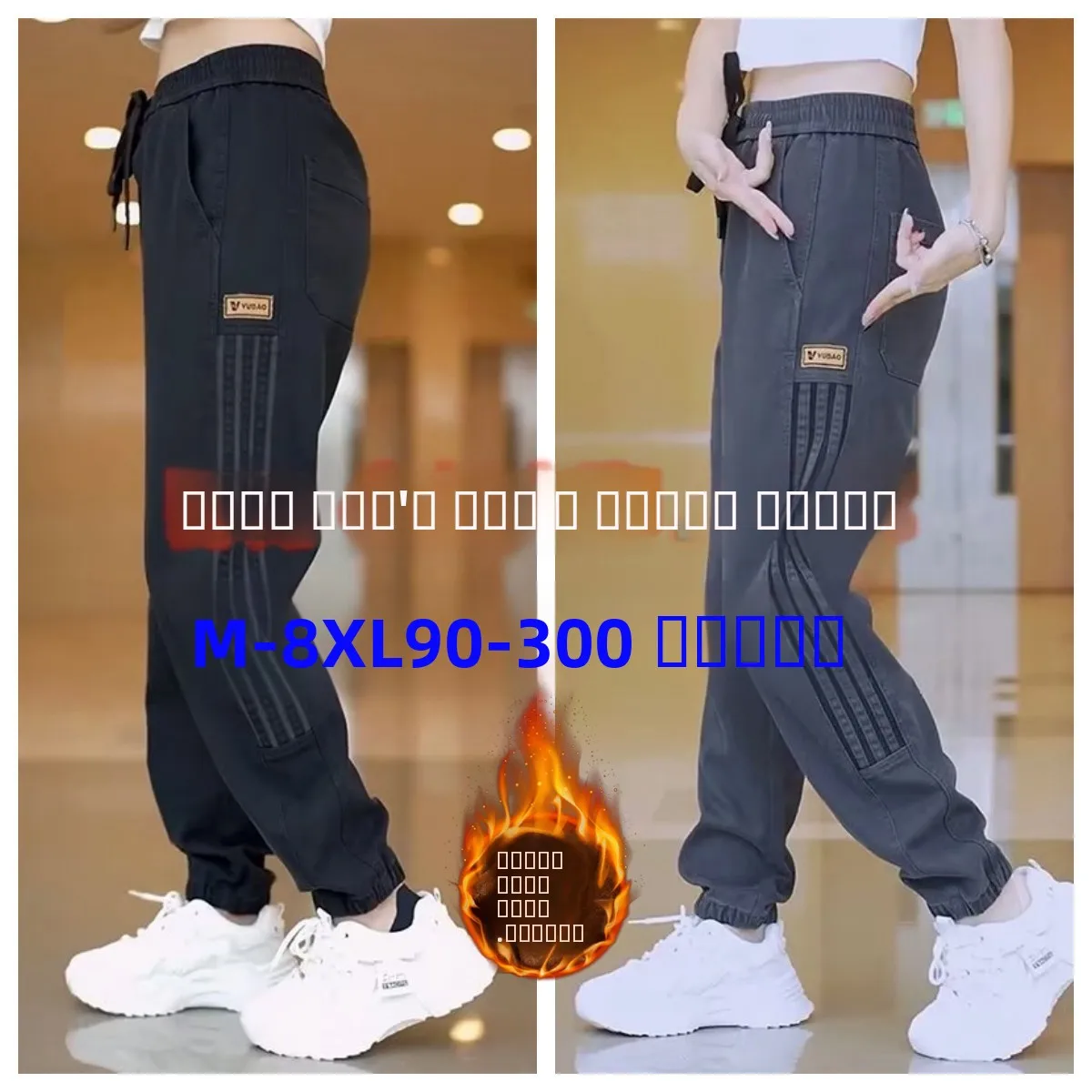 

Men's Workwear Pants Autumn Winter Thiened Fce Lined Trousers for Construction Site Wear Loose Fit Cuffed Denim Overalls