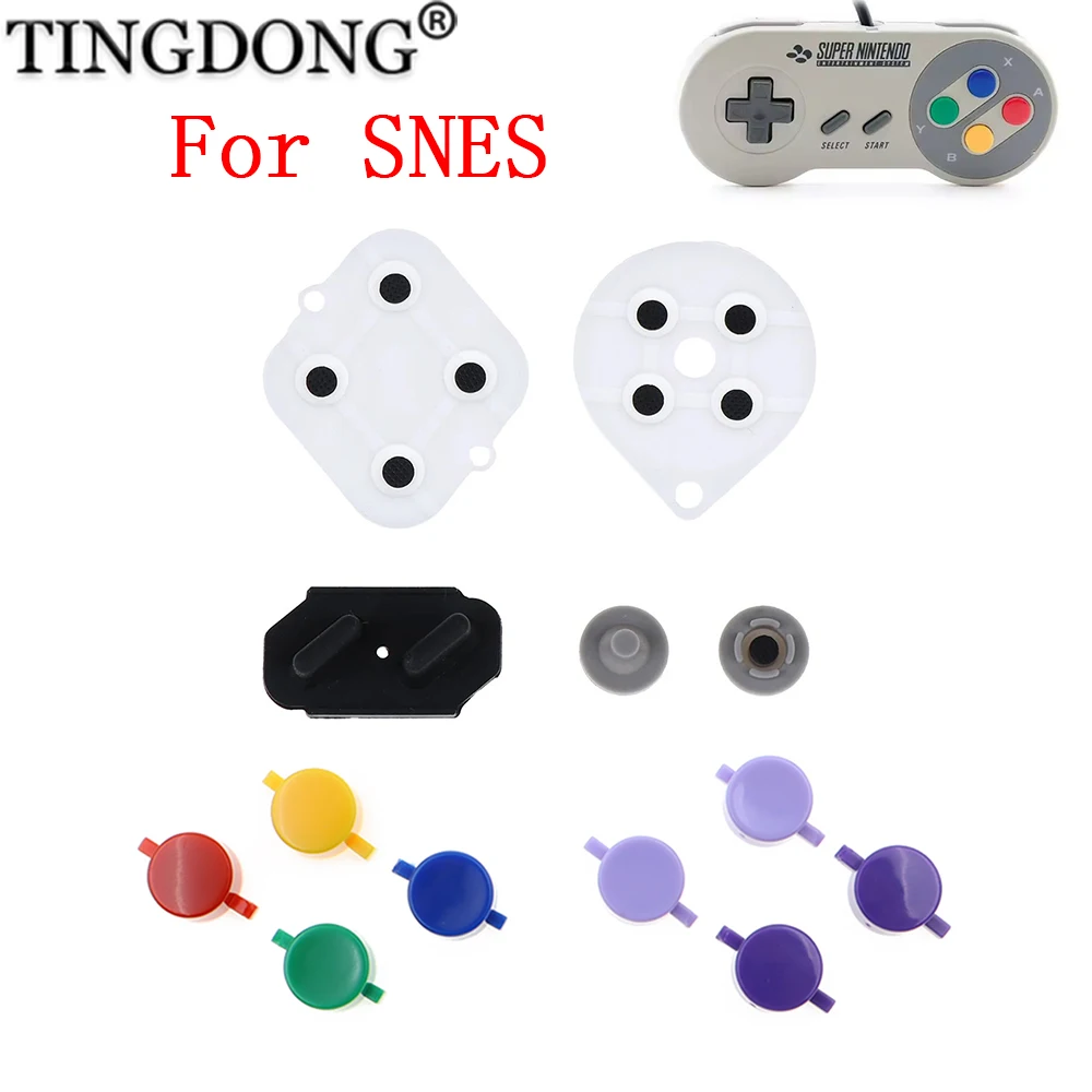 1Set For SNES ABXY Buttons Conductive Rubber Pad Set For Super Famicom Controller A B X Y Plastic Key Kit — product photo 1 of 1