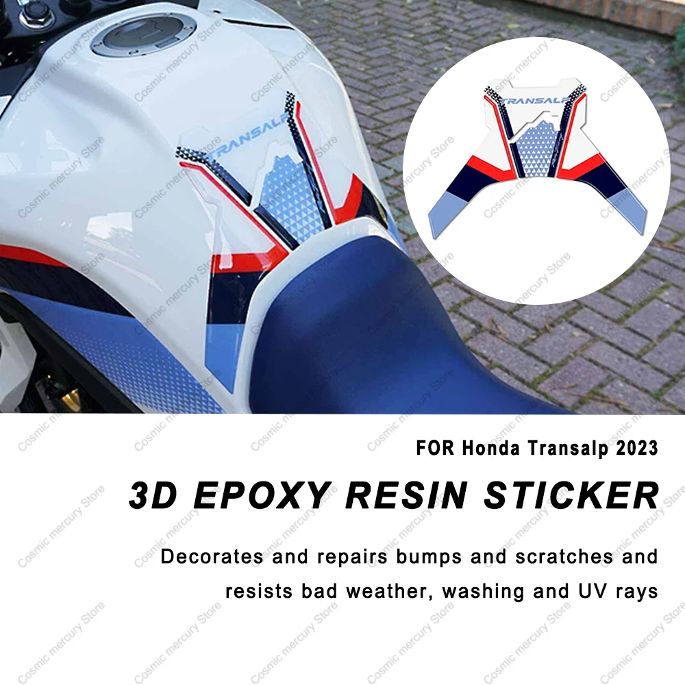 For Honda Transalp 2023 Motorcycle Tank Pad Sticker Protective Stickers Kit 3D Gel Epoxy Resin Stickers