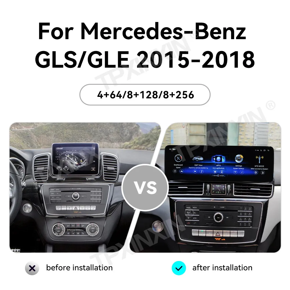 14.9 inch Car Radio Android Multimedia Player Screen Wireless Carplay GPS For Mercedes Benz Ml GL GLE GLS W166 X166 2012 - 2018