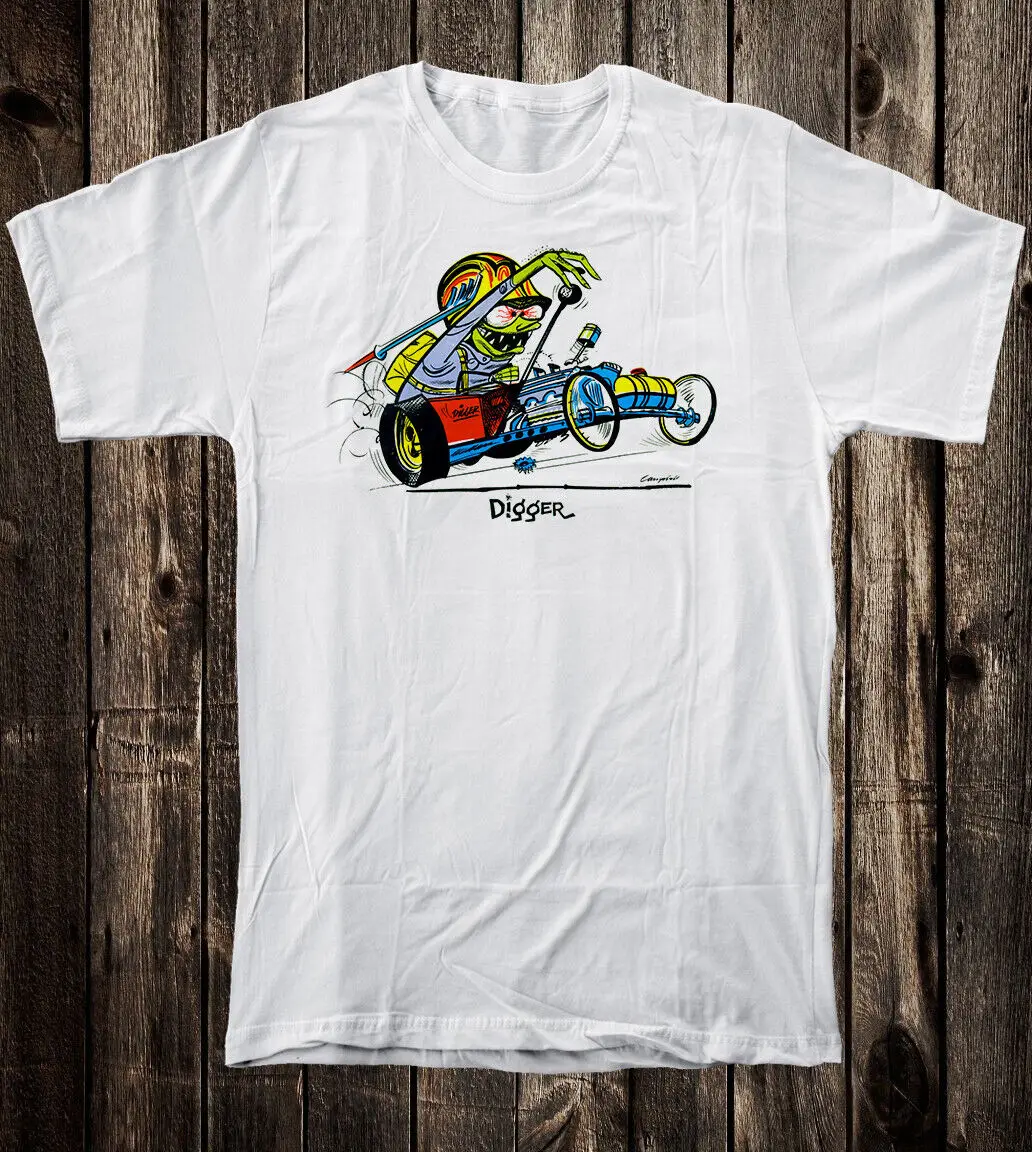 Retro Tee T Shirt Hot Rod Drag Race Racing Weird Oh Weirdo Digger