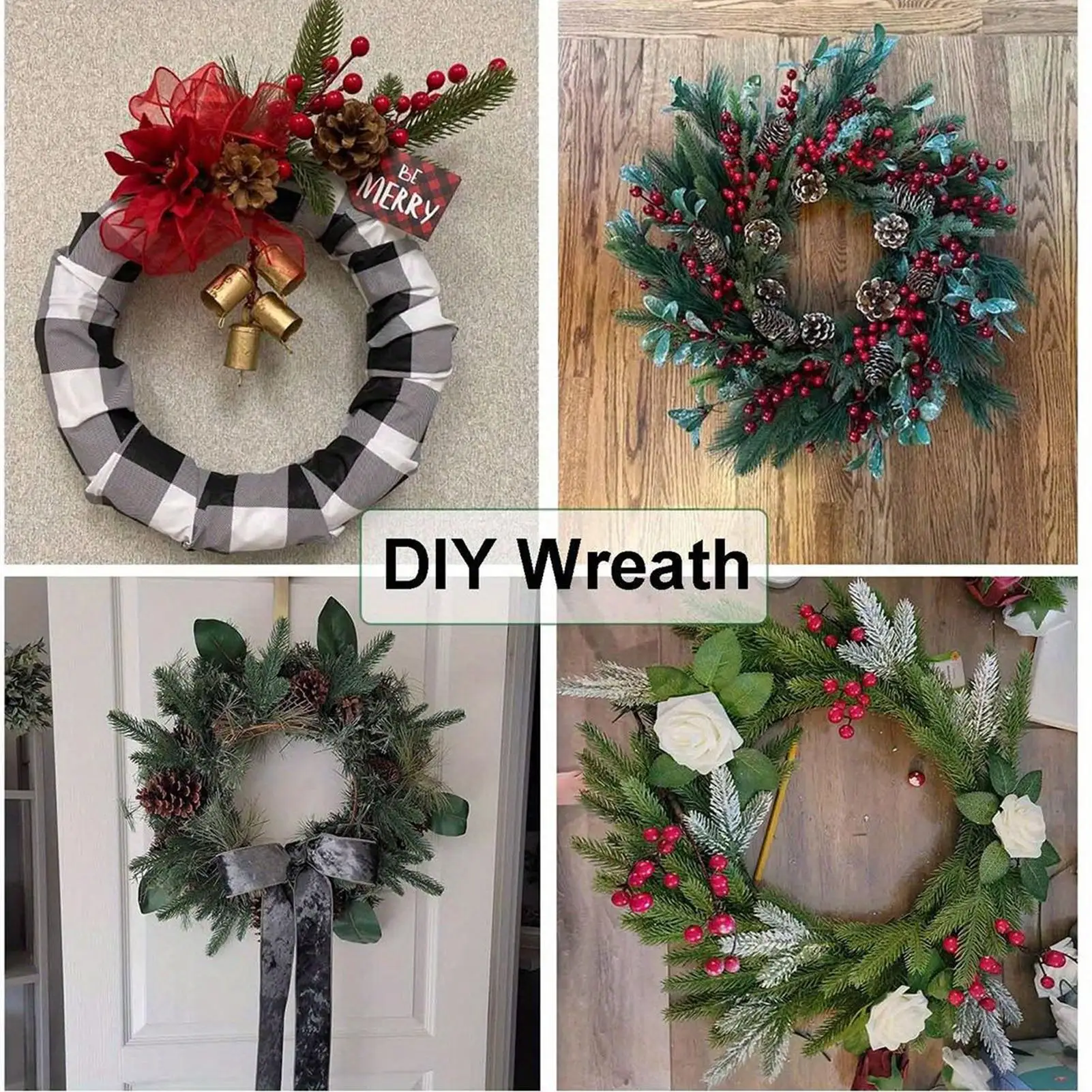 

Faux Pine Branches 60 Pieces Green Plants Holiday Props Christmas Real Touch Green Plants Pine Needles For Outdoor Indoor