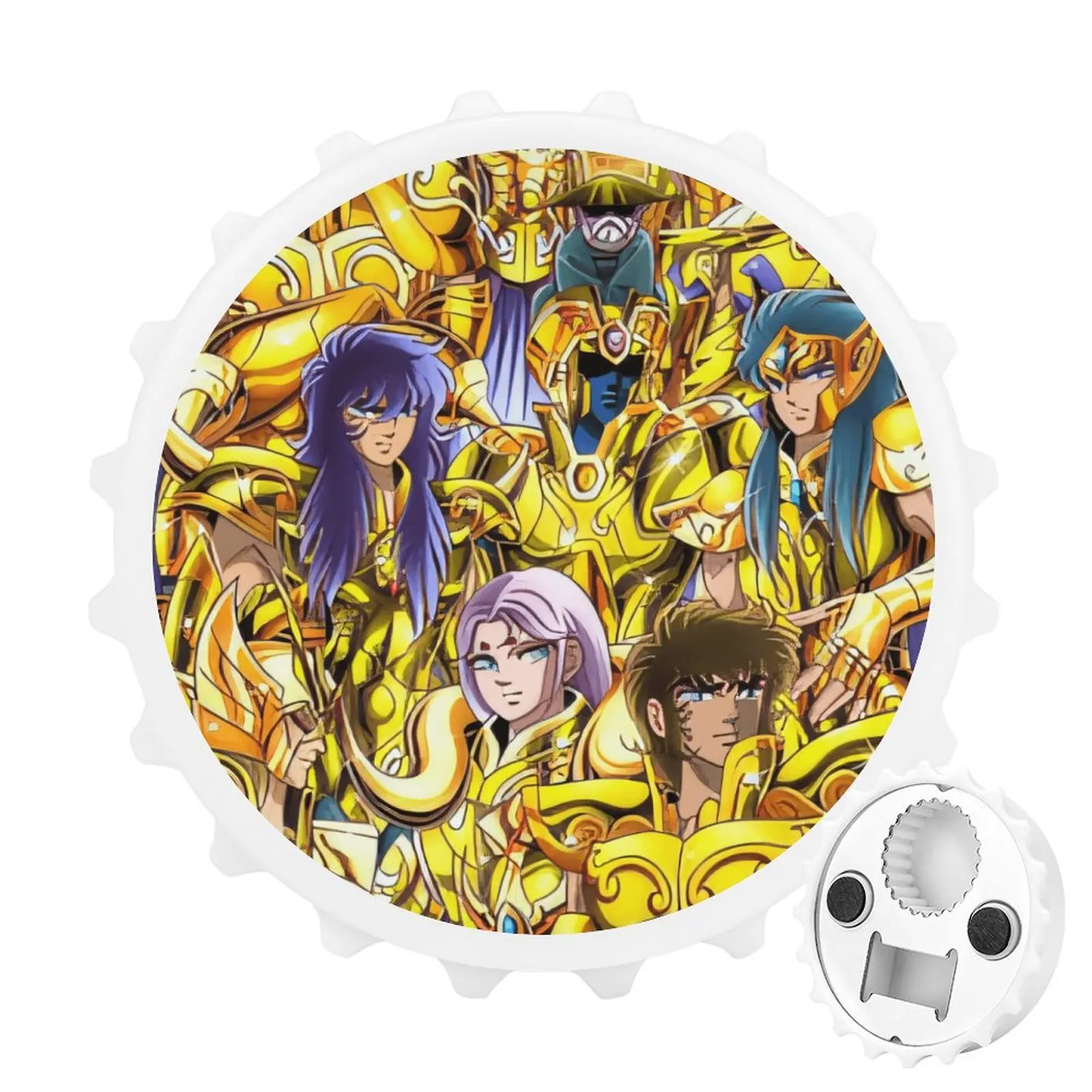 

Refrigerator Magnet Bottle Opener Magnetic Attraction Alloy Aldebaran Saga DeathMask Aiolia Dokho Milo Aiolos Shura Camus Goods