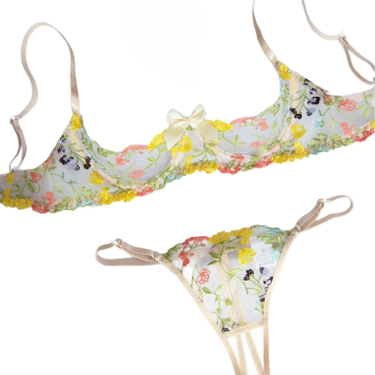 

Французский комплект эротического белья с цветочной вышивкой, кружевом и открытой промежностью для женщин, сексуальный комплект для дам, соблазнительное женское белье.