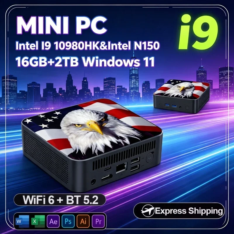 ミニデスクトップコンピューター-windows-11-intel-i9-10980hk-n150-16gb-1tb-2tb-ssd-bt52-小型フォームファクター-ポータブルpc-日常業務やゲーム用