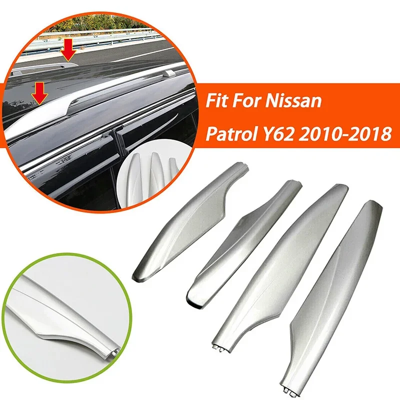 4Pcs/Set Roof Luggage Rack Cover For Nissan Patrol Y62 2010-2018 Roof Rail Rack Leg Protective Shell Replacement Car Accessories