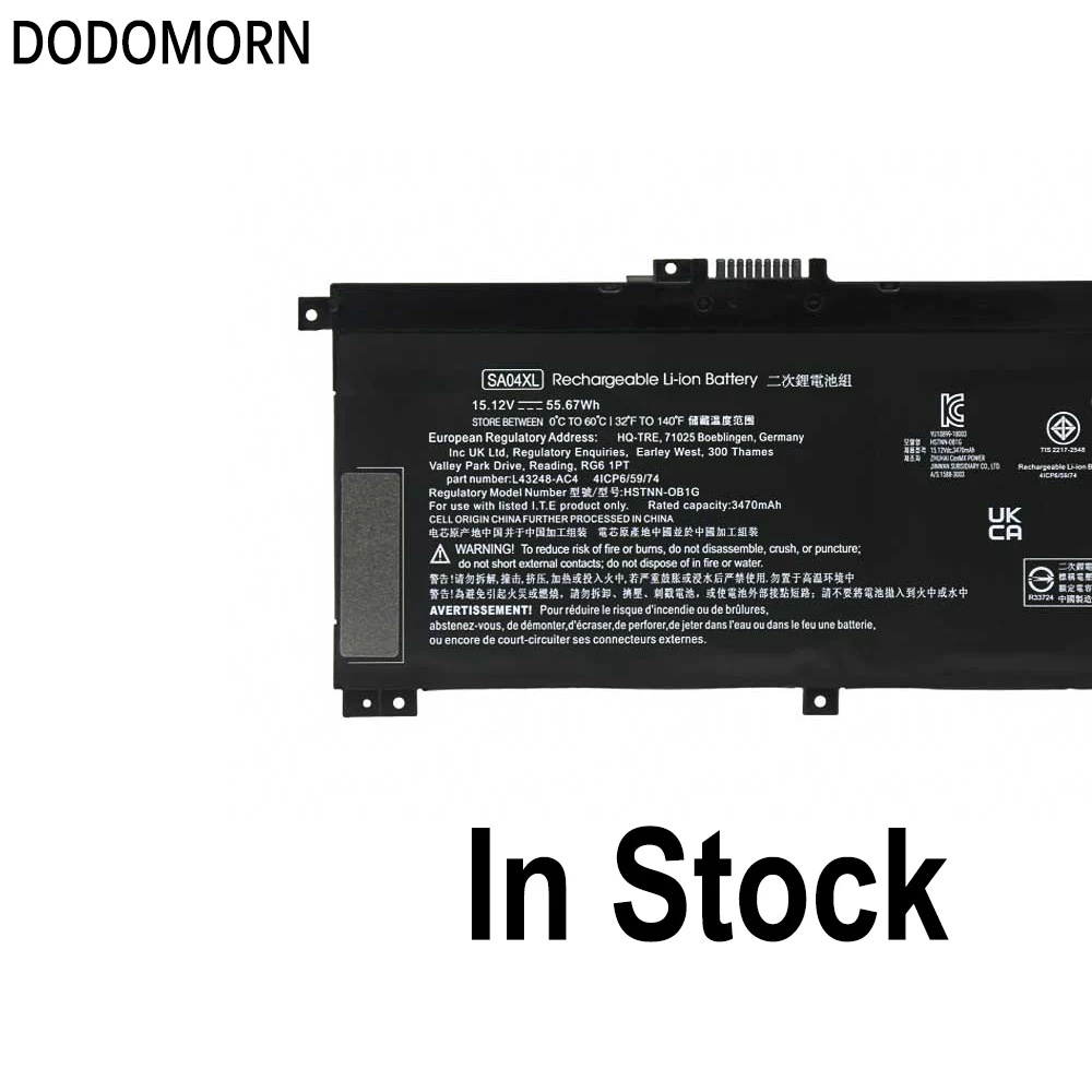 بطارية DODOMORN لهواتف HP Envy ، SA04XL ، X360 ، 15-dr0003TX ، 15-ds0000nc ، 15-ds0000na ، 15-ds0000ur ،! ، جديد