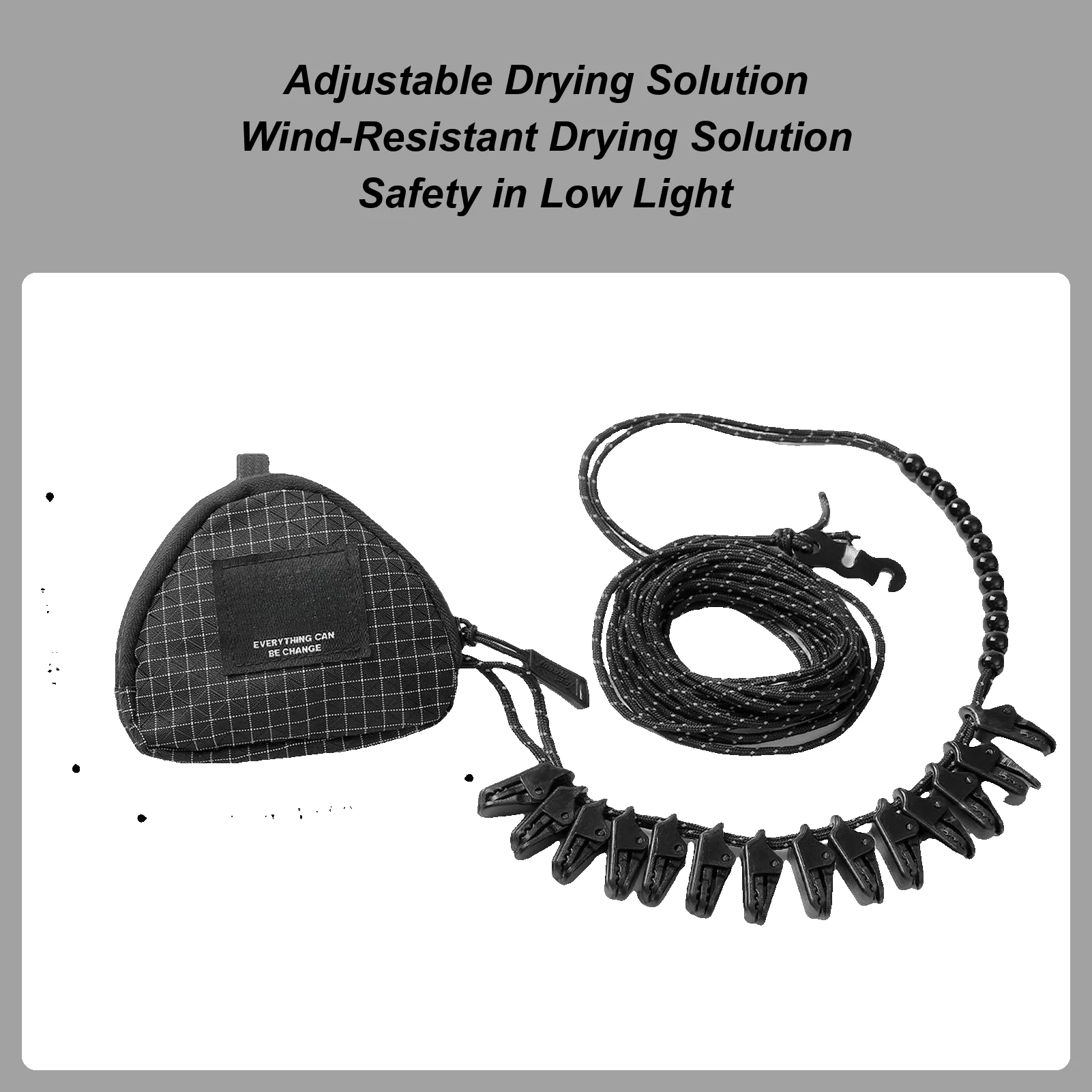 

Дорожная веревка для белья, светоотражающая сушка с зажимами для хранения, дорожная веревка для белья для гостиничного номера, кемпинга, дома, вешалка для белья