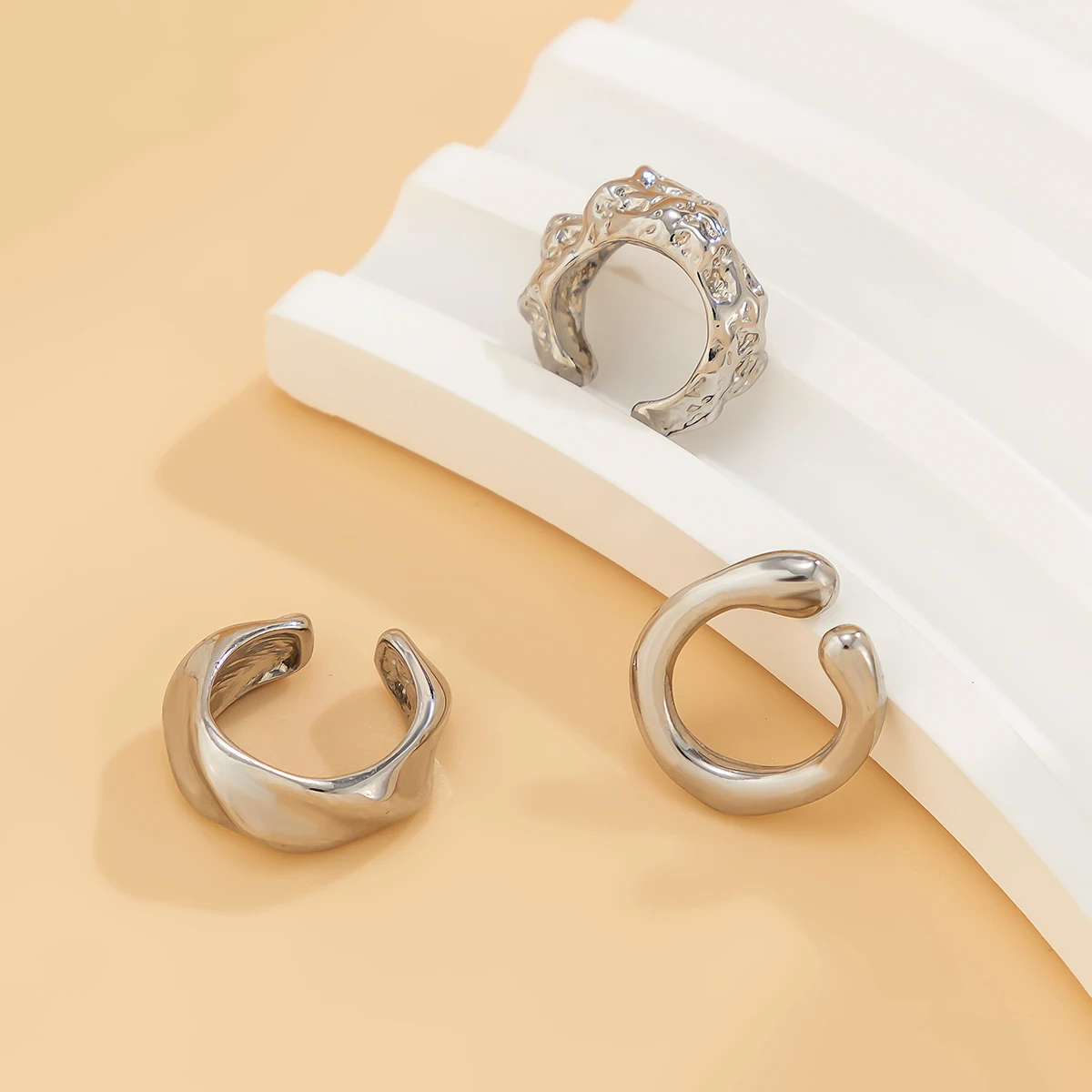 3 Pcs/Set Small Cute C Shape Ear Clips Earrings for Women Trendy Gold Color and Silver Color Accessories 2023 Fashion Jewelry