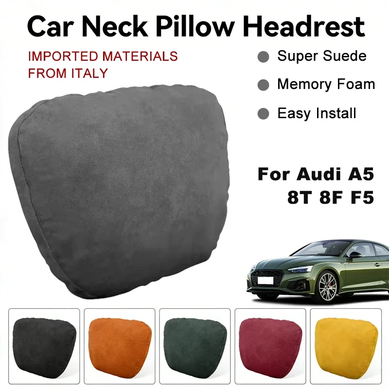 

Italy Suede Car Neck Rest Pillow For Audi A5 8T 8F F5 Seat Head Neck Support Cushion Auto Interior Accessories