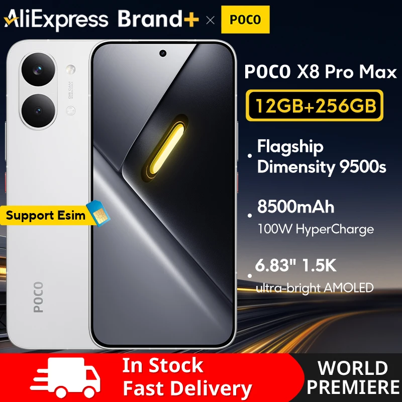 World Premiere】Global Version POCO X8 Pro Max 8500mAh Smartphone