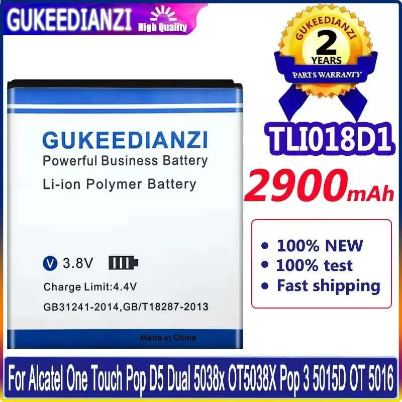 

Reliable Power 2900Mah TLI018D1 For Alcatel One Touch Pop D5 Dual 5038X OT5038X 3 5015D OT 5016 Mobile Phone Battery