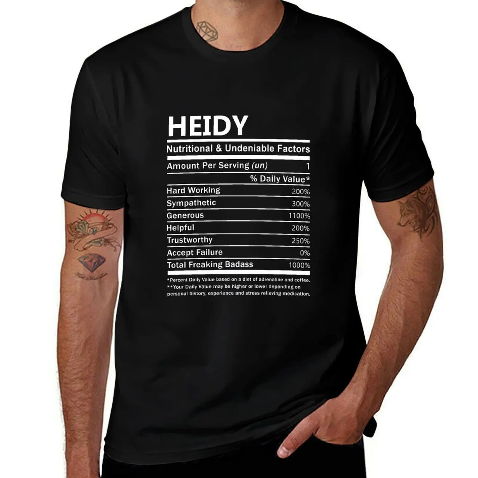 

Item Tee And Heidy Shirt Heidy Nutritional Gift - T Factors Undeniable Name T-Shirt Anti-Perspiration Workout Top