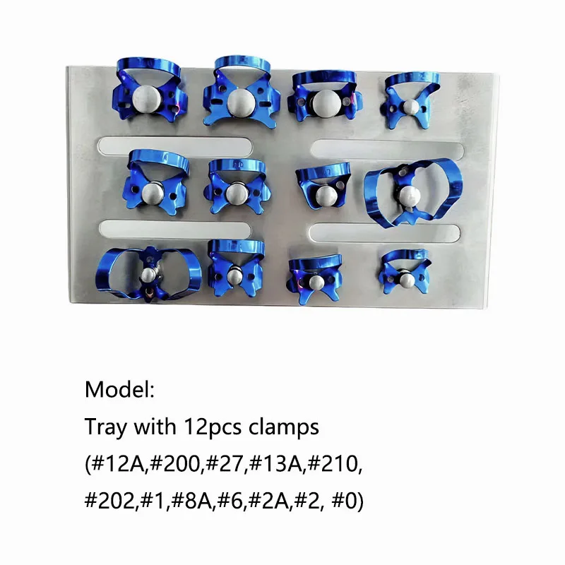 

1 Set Dental Restorative Barrier Clips Endodontic Rubber Dam Clamps Dental Stainless Steel Tray Holder Surgery Endodontic Tools