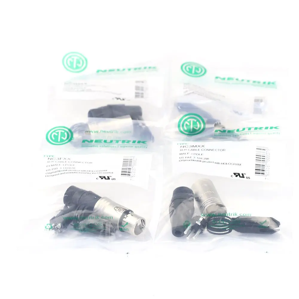 20PCS/lot FOR NEUTRIK connector 10PCS NC3MXX & 10PCS NC3FXX Male et femelle Un ensemble 3 Broches XLR Connecteur avec!