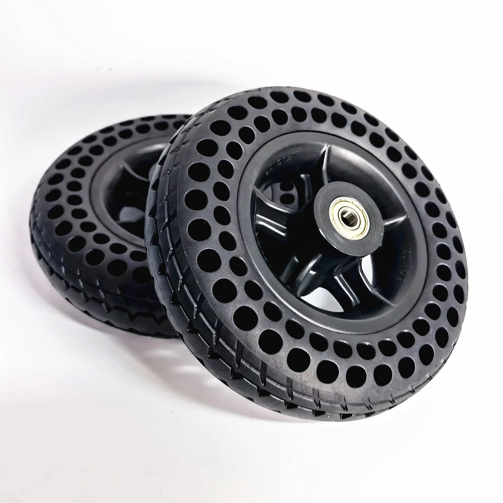 7x1 3/4 Electric Vehicle Front Wheel Non-pneumatic Solid Tire Honeycomb Front Wheels Non-slip Integrated Hub Ebike Accessories