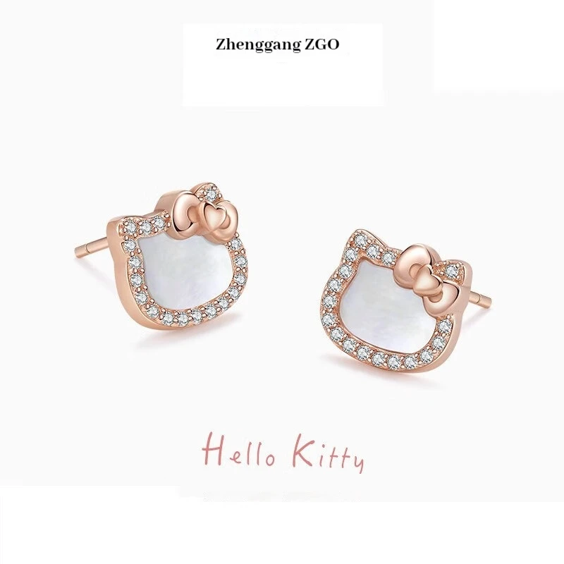 Hello Kitty Kuromi Silver Fashion Earrings Simple Silver Earrings For Girls Korean Earrings Cold Wind Earrings Girl Holiday Gift