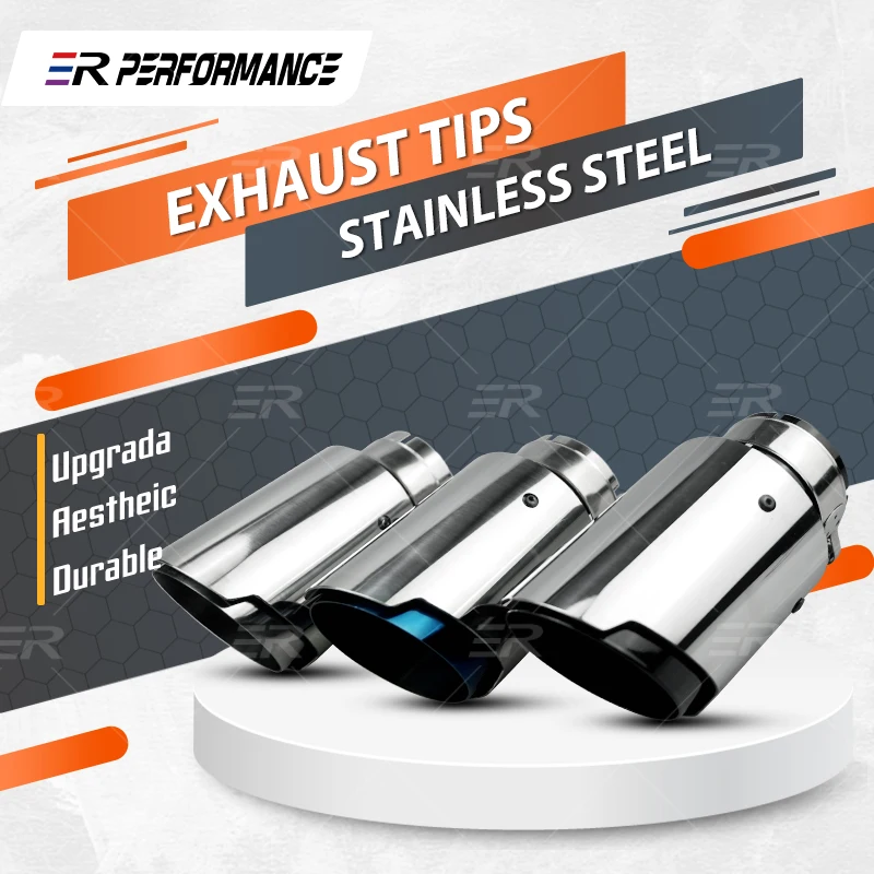 

1 Piece 89mm Cars Accessories Stainless Steel Car Muffler Tip Exhaust Tip System Pipe For Modified Universal Exhaust Tip Nozzle