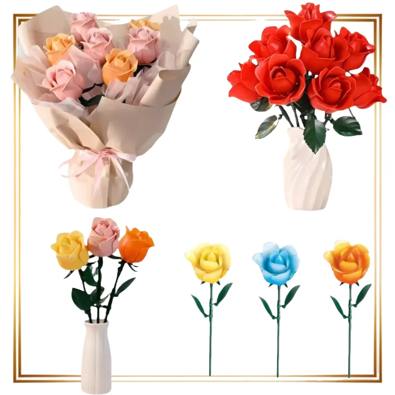 

Keeppley Eternal Rose Brick Bouquet DIY Building Block Flower Preservation Set Desktop Decoration Model Kit Girl Festival Gifts