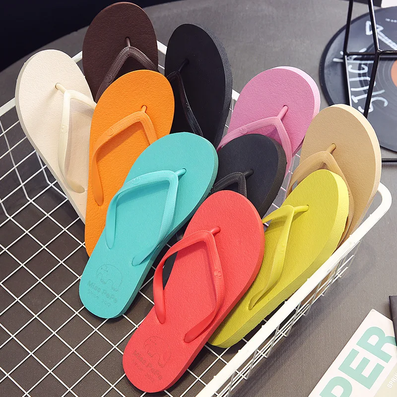 Women Slippers New Summer Fashion Soft Solid Color Flip Flops Durable Comfortable Popular Beach Simple Couple Indoor Slippers