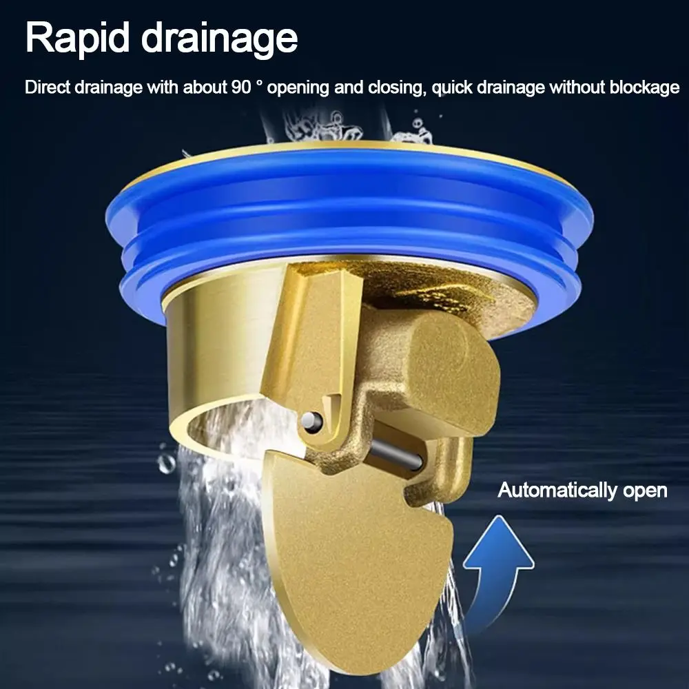 Backflow Preventer Shower Floor Drain Dectable Universal Fast Drainage Floor Drain Anti-odor Drain Filter Plug Bathroom Supplies