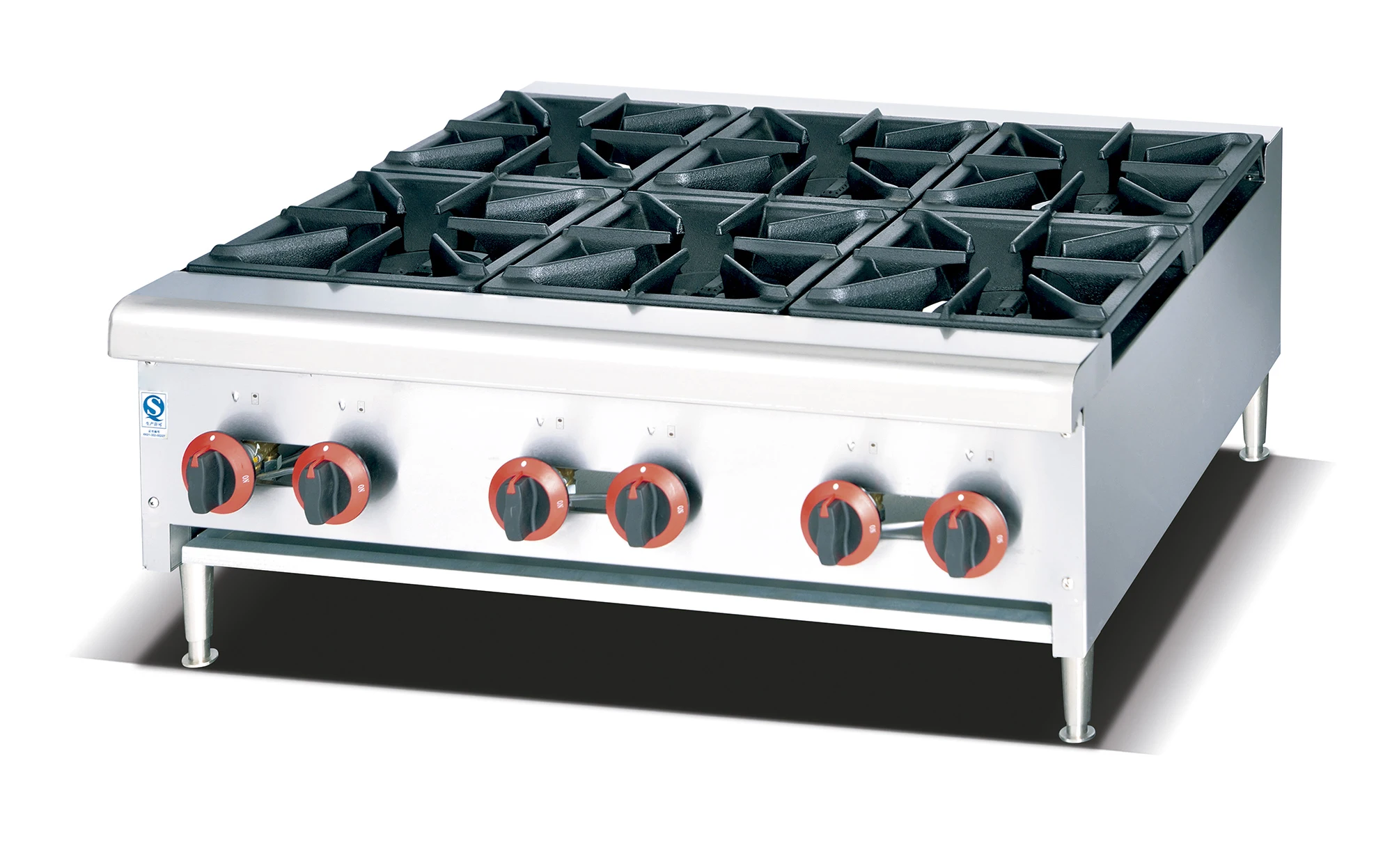 موقد عالي الأداء مكون من 6 شعلات، نطاق غاز بستة شعلات، موقد طهي، نطاق غاز على طراز الغاز