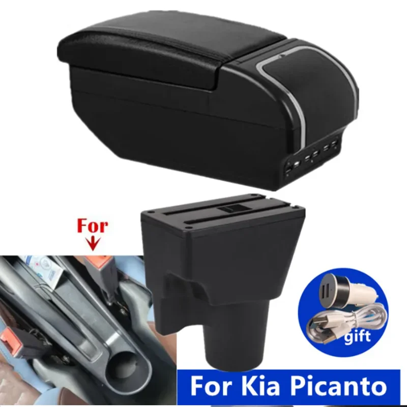 Für Kia Picanto Armlehnenbox für Kia Picanto 3X-Line Auto-Armlehnen-Aufbewahrungsbox Innenraum-Spezial-Nachrüstteile Auto-Zubehör