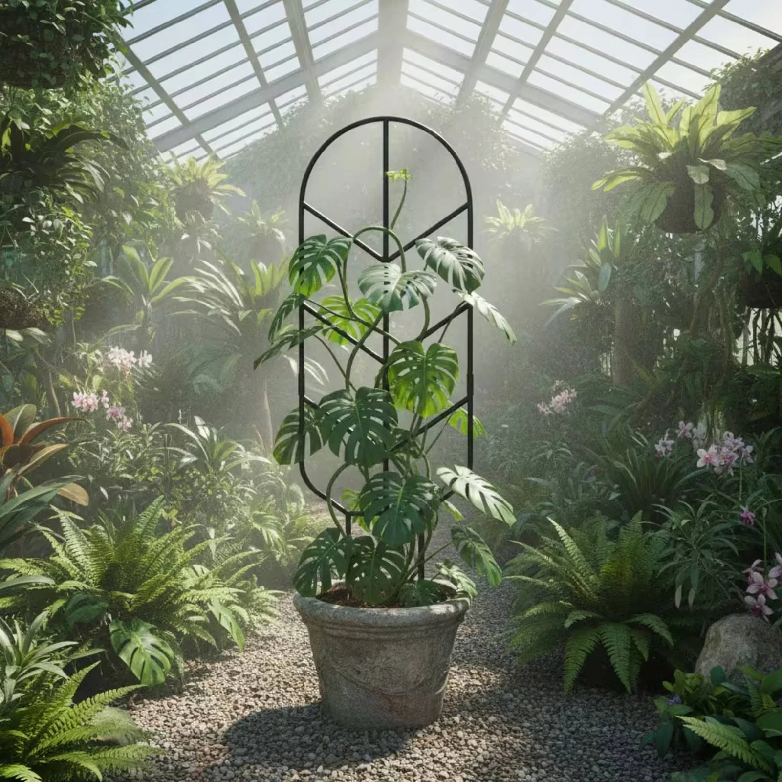 2 Pieces Garden Trellis with Stakes Decorative Climbing Plant Support Plant Support Frame Outdoor Foldable for Gardeners, Pots