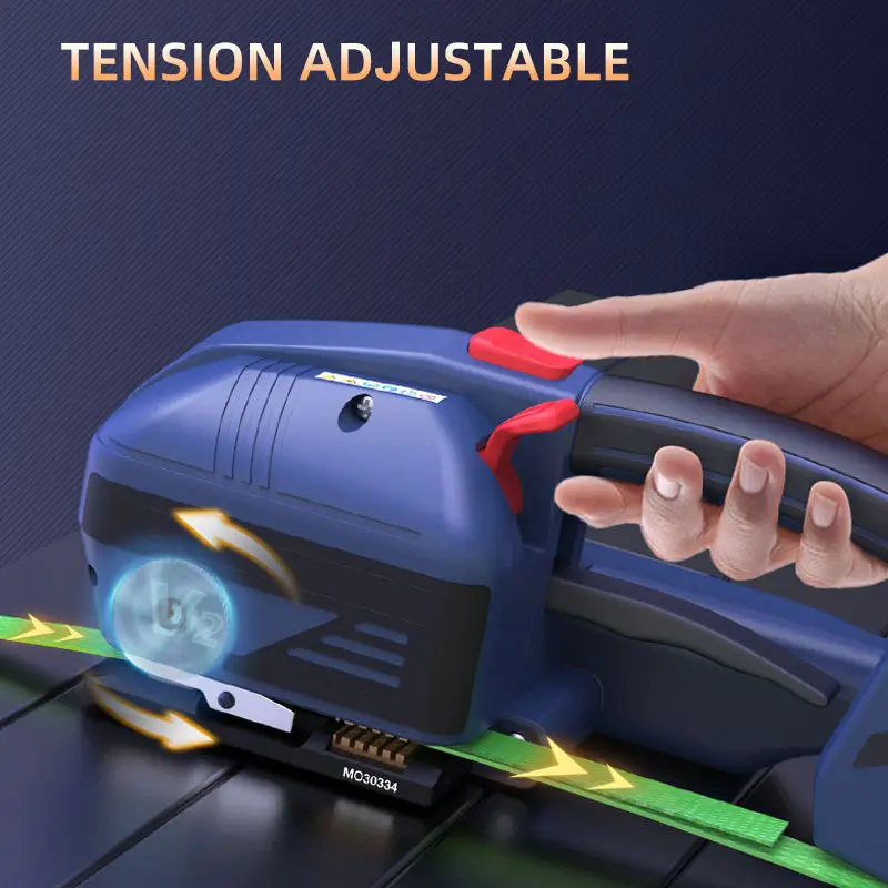 Handheld Pp Pet Electric Power V2 Batterie Umreifungsmaschine Angetriebenes Kunststoffpaket Manuelles Verpackungsumreifungsgerät
