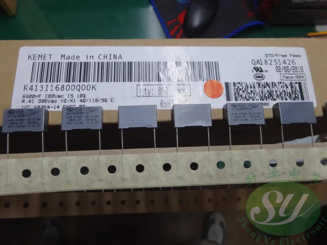 

10PCS AV R413I1680DQ00K 0.0068uf/300VAC 6n8 6800pf 6.8nf 682 New film capacitor