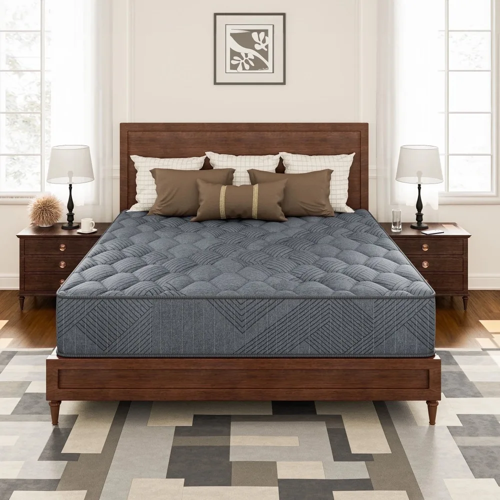 

Queen Hybrid Mattress, 10 inch Cooling-Gel Memory Foam and Individually Pocket Innerspring Mattress