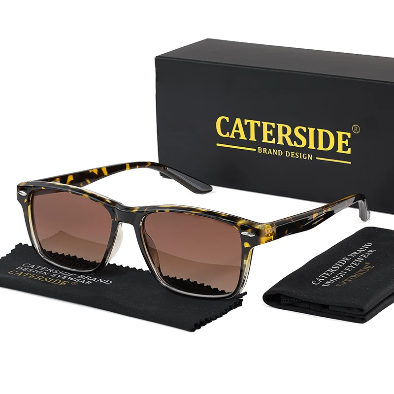 CATERSIDE Neue Polarisierte Sonnenbrille für Herren TR90 Quadratisch Ultraleicht Modische Sonnenbrille für Damen Marken-Fahrbrille Party-Brille Geschenkset – Detail 7