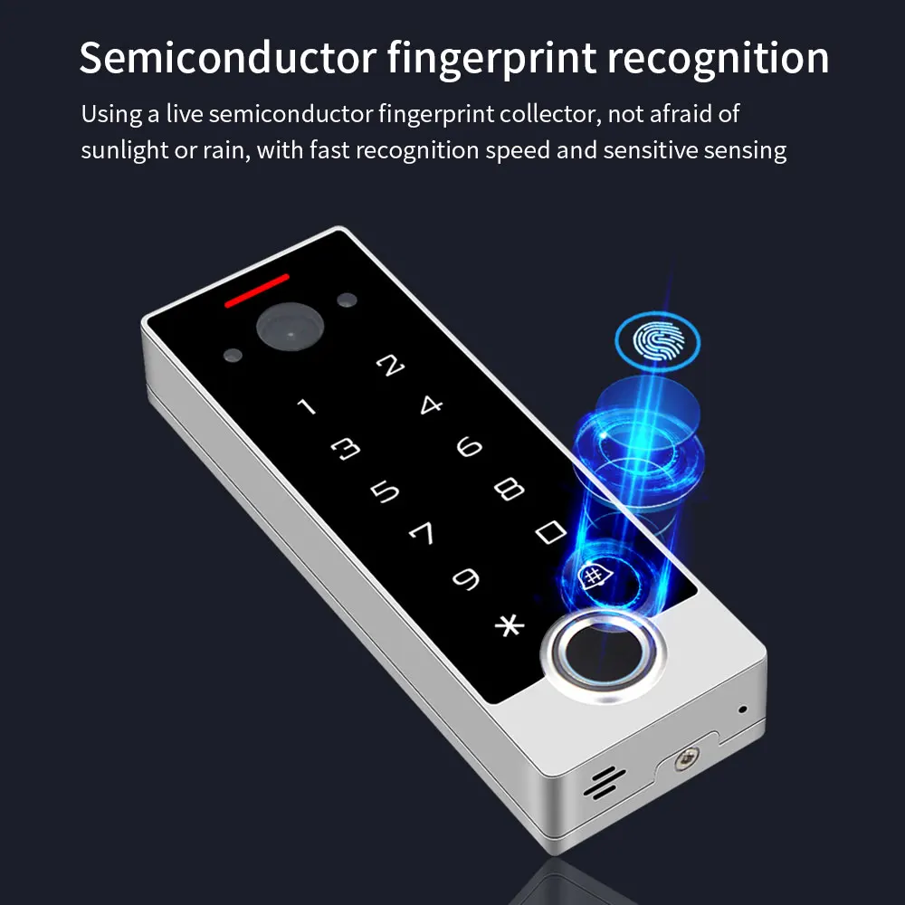 Imagem -03 - Wifi Video Fingerprint Intercom Access Control System Tuya Smart App Door Apartment e Home Rfid Access Control com Doorphone