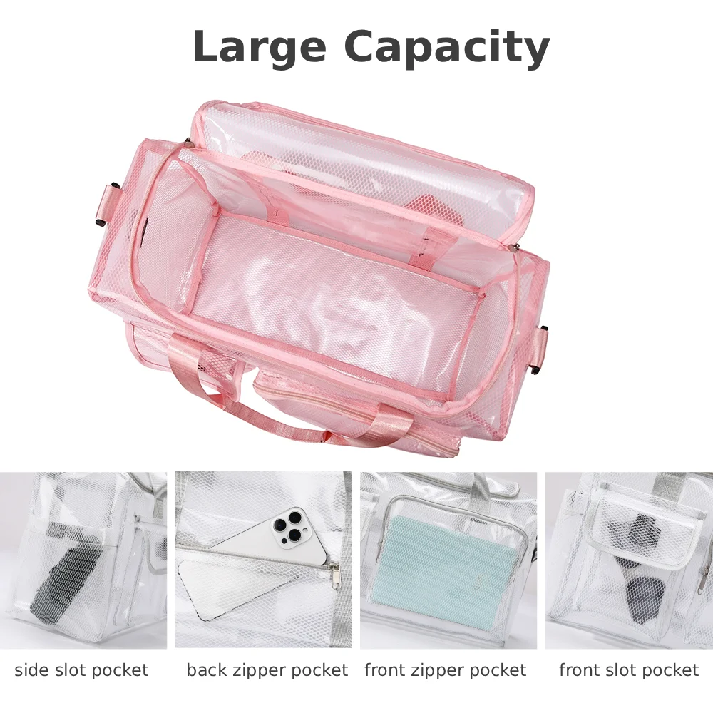 Gym Fitness Tranparent PVC Beach Bag Training Single Shoulder Sports Bag Travel Duffel Luggage Bag Swimming Beach Jelly Handbag view 4