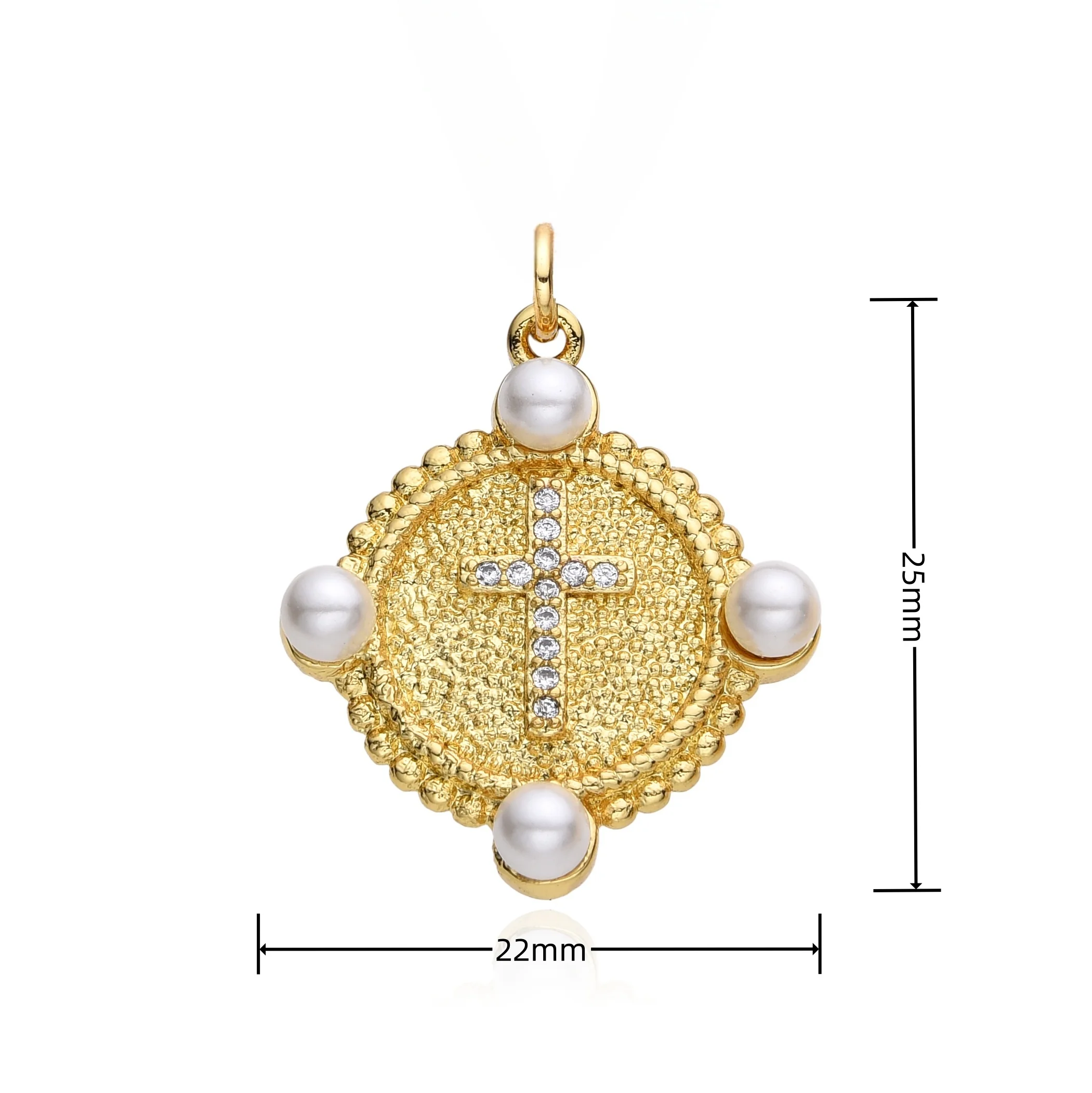 Collier de Personnalité Rétro en Or pour Homme et Femme, Breloques de Croix Incrustées CZ Benoît, Ras du Cou, Pendentif, Bijoux à Faire Soi-Même, Vente en Gros