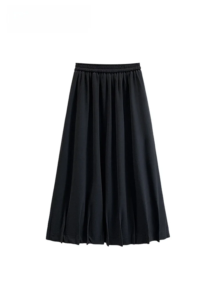 

High Waist A-Line Midi Skirt plus Size Women's Loose Fitting Pear aped Body Slimming Trendy Winter Casual Wool Blend Skirt