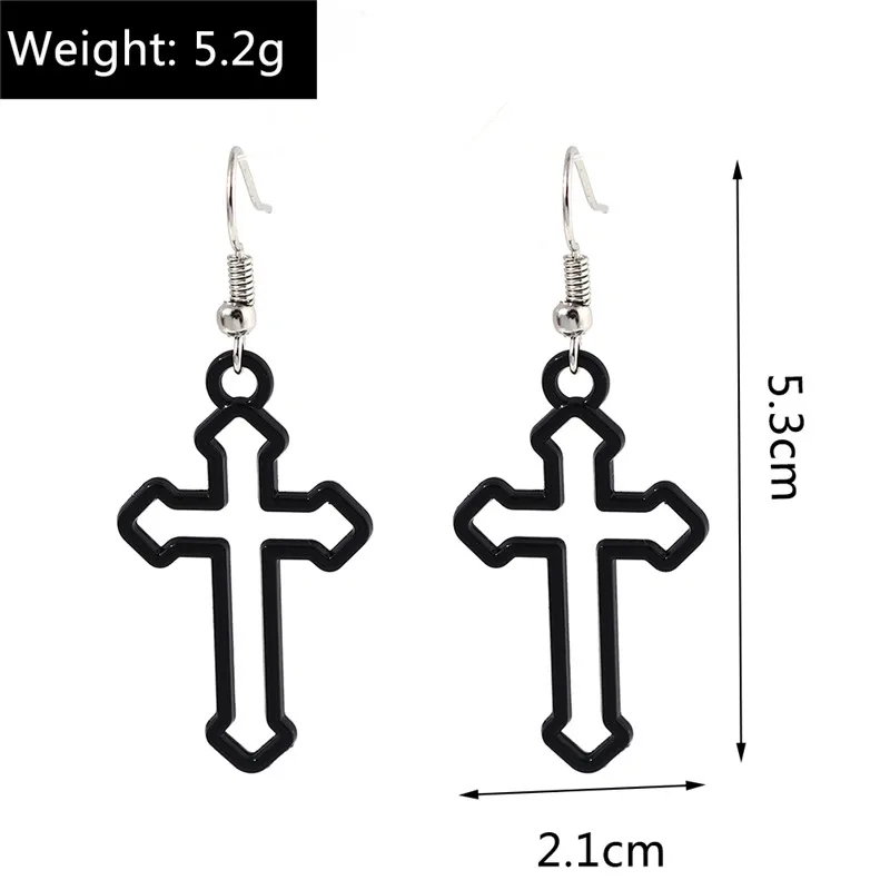 Aihua Große Steampunk Vintage Ägyptische Ankh-Kreuz-Ohrringe für Damen und Herren, Gothic Persönlichkeits-Ohrringe für Damen und Herren, Schmuck – Detail 12