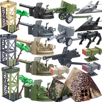 Building Block Accessories Military Sentry Post Missile Launching Equipment Military Cannon Model Mechanical Dog Brick Toy R048