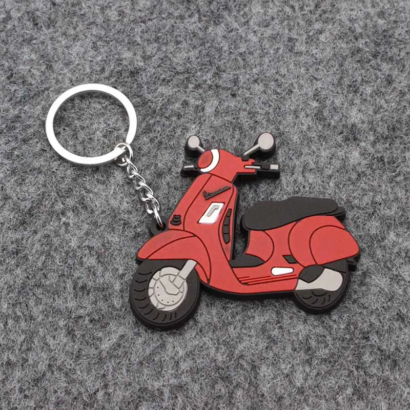 Model Shape Soft Rubber Keychain Keyring Key Chain Key Ring for Vespa GTS 300 Sprint 150 model Motorcycle Accessories