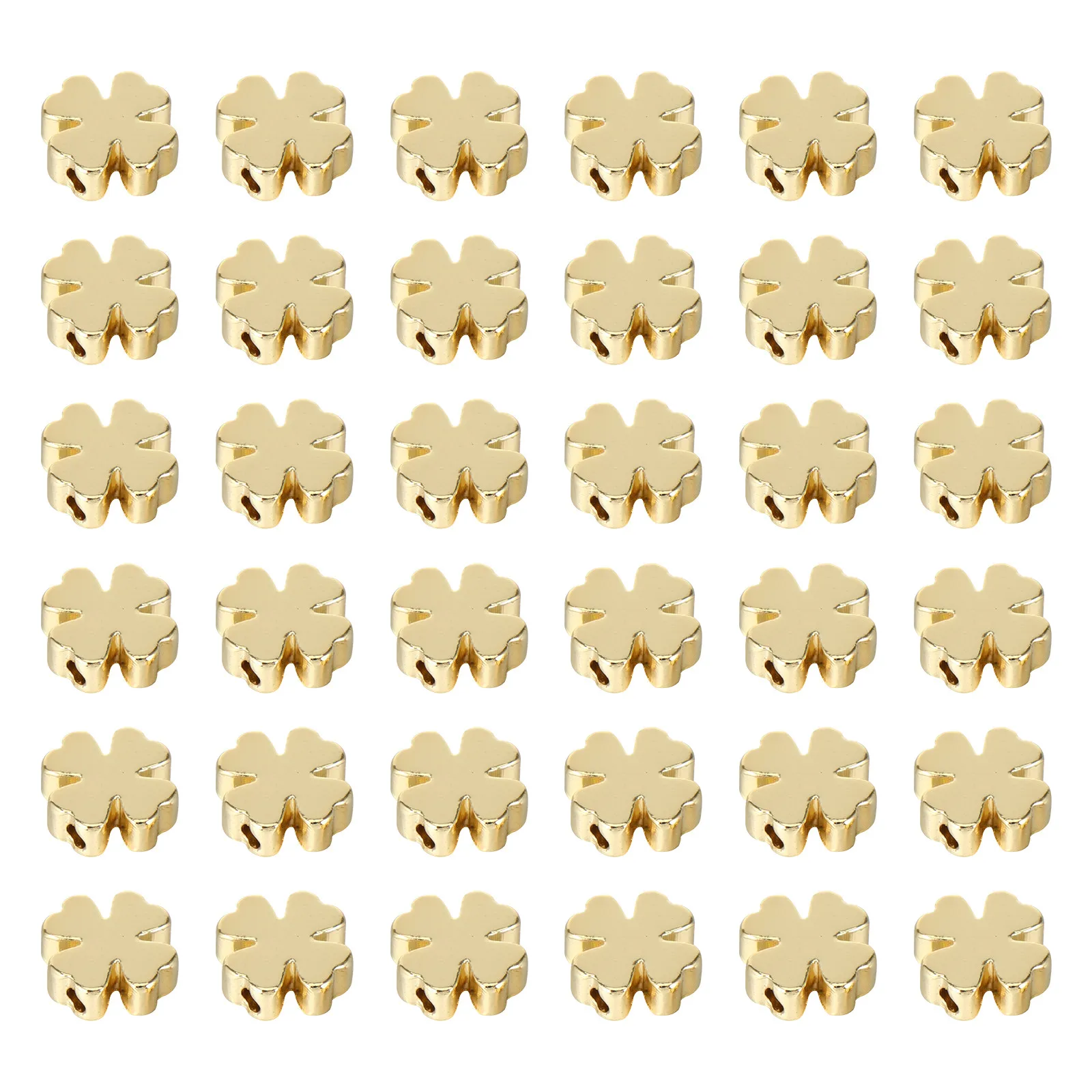 

60Pcs Four Leaf Loose Beads Set Jewelry Making DIY Spacer Beads Necklace Bracelet Craft Supplies Bright