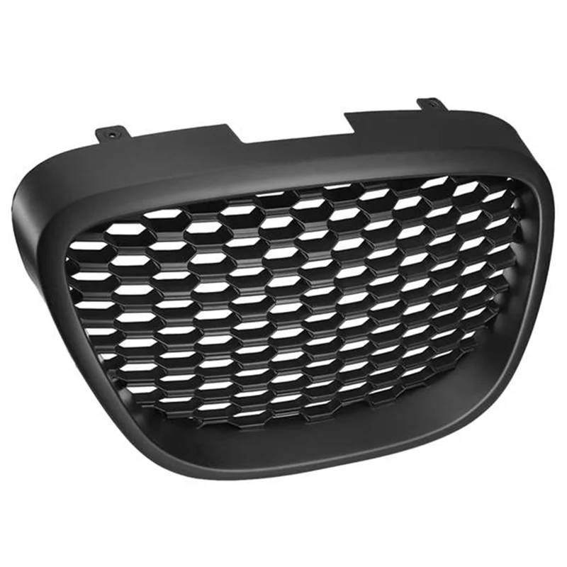 1133007 Car Front Black Honeycomb Grill Mesh Badgeless Sport Racing Grills for Seat Leon 1P MK2 / Altea 5P / Toledo MK3