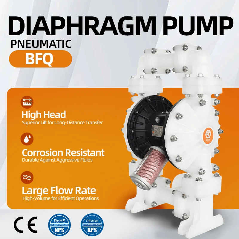 GODO BFQ-40S 1.5'' PP Air Operated Diaphragm Pump Pneumatic Wastewater Transfer Pump Acid Water Sewage Oil Pump