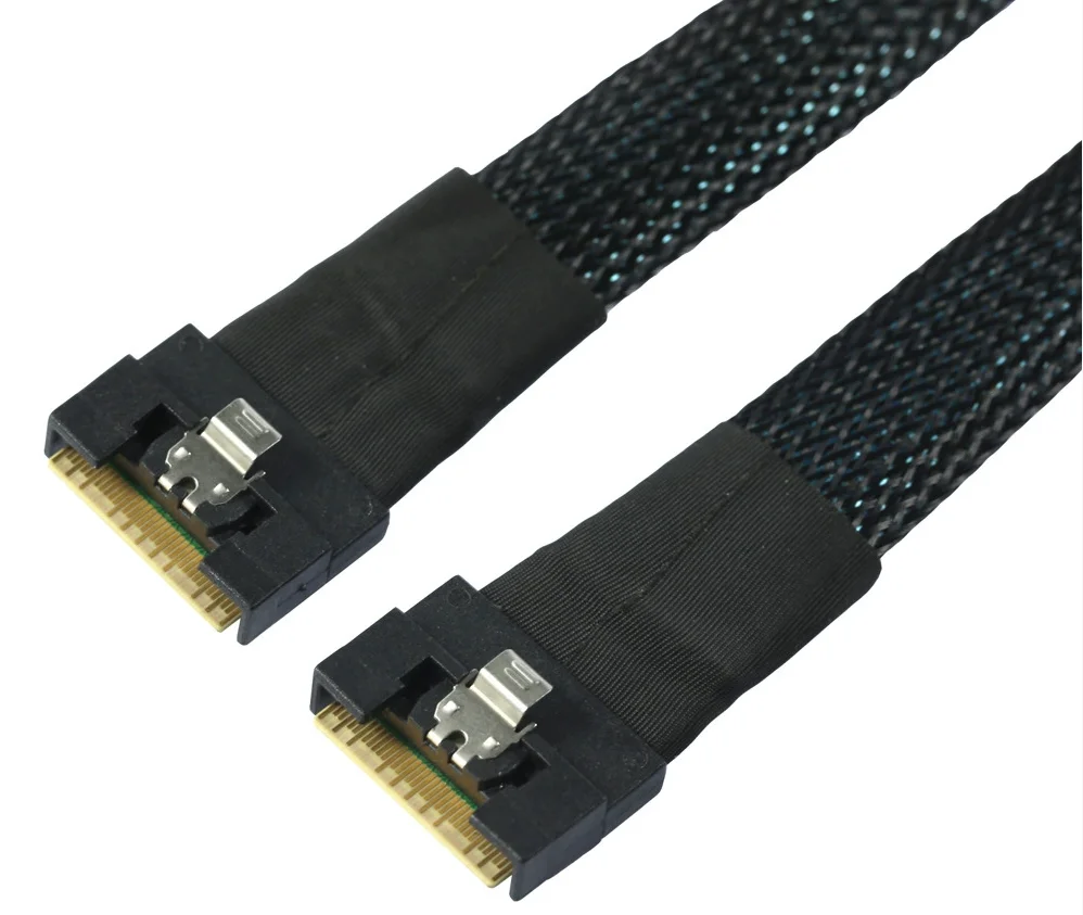 

PCI-E Ultraport Slimline SAS 4.0 SFF-8654 8i to sff-8654 8i 74Pin High-Speed Data Cable for Servers & Storage – 8-Channel